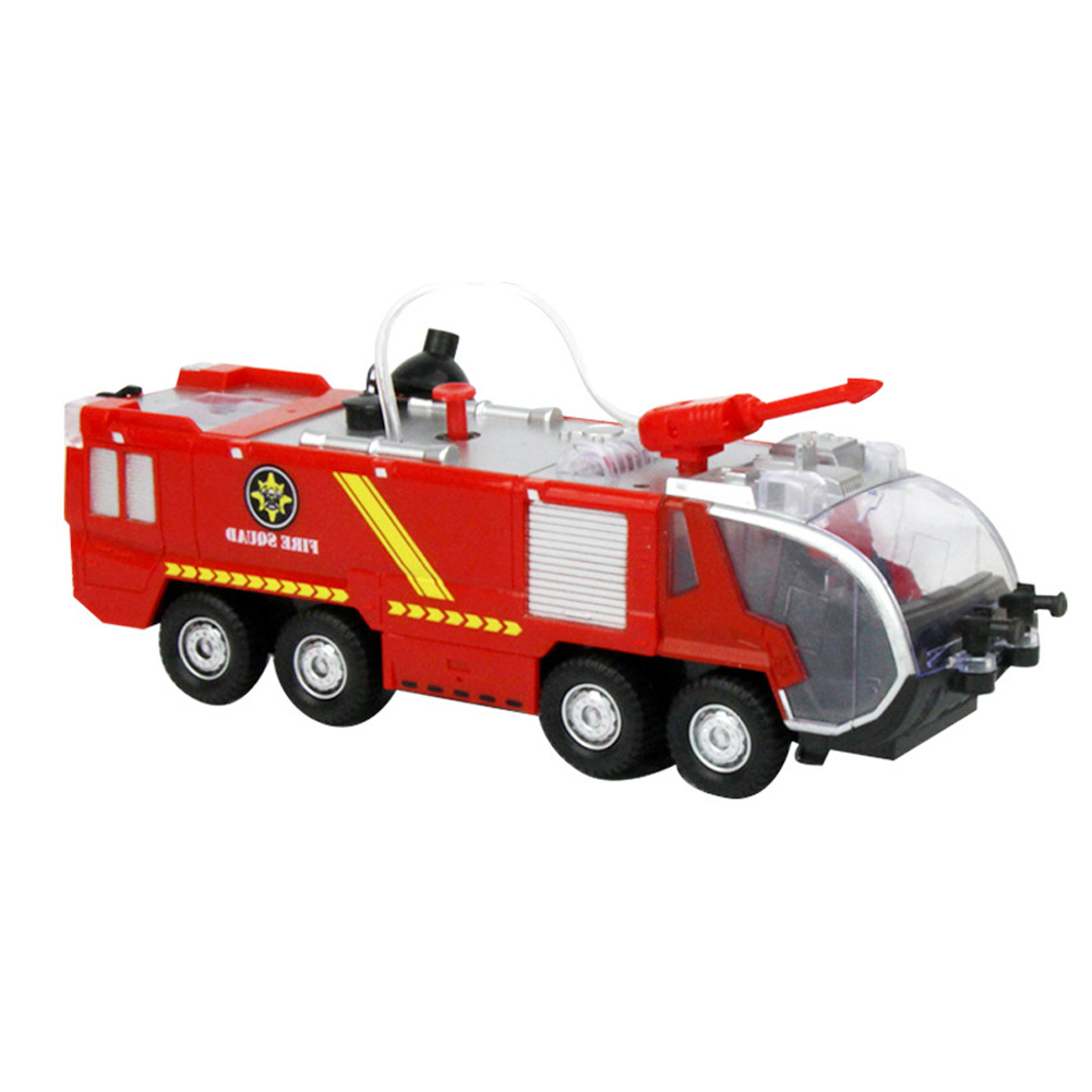 KUNyu Funny Electric Fire Fighting Truck Light Sound 360 Degree Spray