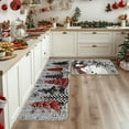 thumbnail image 5 of Costeam 2 Pcs Christmas Kitchen Rug Sets 16x24in+16x48in, Non Slide Backing Floor Mats, Merry Christmas Kitchen Decor, Xmas Kitchen Rugs, Festive Holiday Kitchen Floor Decor, 5 of 6