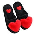 thumbnail image 1 of Con Punta Cerrada para Mujer Pantuflas Forma Corazón Felpa Cómodas Otoño E Invierno, 1 of 8