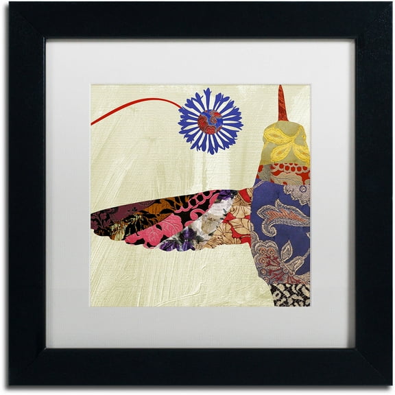 Trademark Fine Art "Hummingbird Brocade I" Canvas Art by Color Bakery White Matte, Black Frame