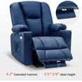 thumbnail image 4 of MCombo Electric Power Lift Recliner Chair with Extended Footrest for Elderly People, 3 Positions, Hand Remote Control, Lumbar Pillow, 2 Cup Holders, USB Ports, Faux Leather 7507 Blue, 4 of 7