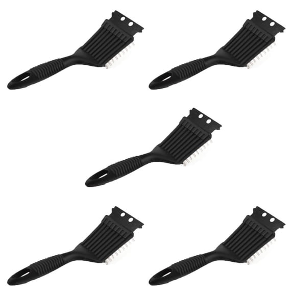 5 Pack BBQ Brush Barbecue Grill Brush Stainless Steel Wire Bristles Scraper BBQ Grate Cleaner Kitchen Accessories Tools,5 * Brushes,Black