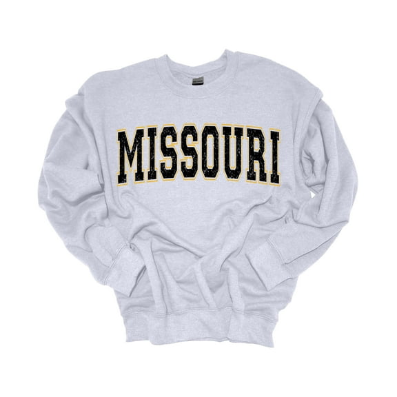 Trenz Shirt Company Mens College Football Varsity Team Name Crewneck Sweatshirt-Missouri-X-Large