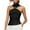 Black, variant on Women's Spring Summer Gold Ring Detail Sleeveless High Neck Tank Top