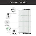 thumbnail image 4 of Modern 4-Tier Shelf Glass Curio Collection Display Case Cabinet with 2 Door in Clear, Showcase with Lock for Collectibles, Trophy, Action Figure 31" W x 14.3" D x 64.5" H, 4 of 9