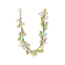 Easter Plants Artificial Vines,4FT Easter Garland- Garland Decorations for Mantle,Spring Artificial Garland With Easter Eggs for Indoor Home Fireplace Table Centerpiece Party Décor