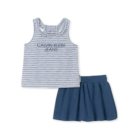 Little Girl's 2-Piece Cotton Blend Top & Skirt Set
