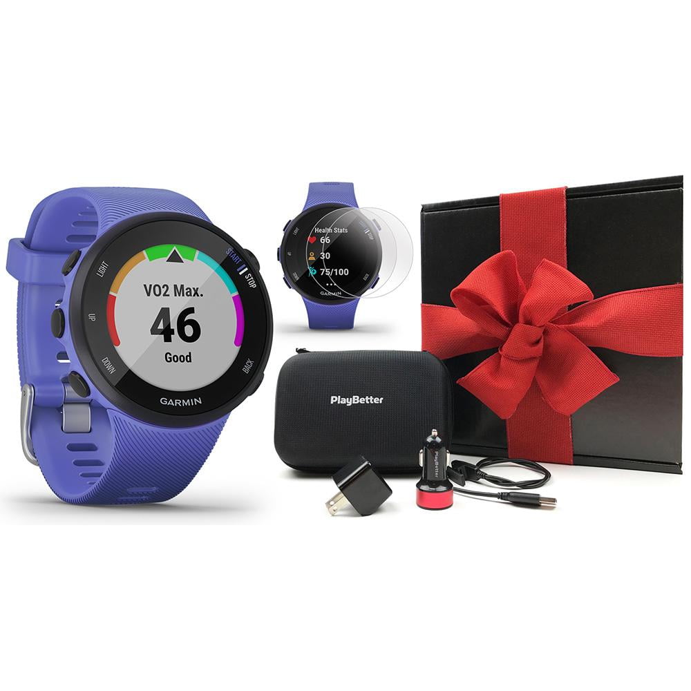 plotseling Zijn bekend Bij naam Garmin Forerunner 45S (Black) GPS Running Smartwatch Gift Box Bundle |  +PlayBetter HD Screen Protectors (x4), Car/Wall Charging Adapters &  Protective Case | Packed in Black Gift Box with Red Bow -