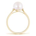 thumbnail image 2 of ANGARA Japanese Akoya Cultured Pearl and Diamond Bypass Ring in 14K Yellow Gold for Women | June Birthstone, Birthday, Anniversary, Jewelry Gift for Women | Pearl Ring, 2 of 7