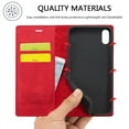 thumbnail image 6 of Compatible with iPhone XR Wallet Case, PU Leather Flip Folio Case with Card Holders RFID Blocking Kickstand [Shockproof TPU Inner Shell] Phone Cover For iPhone XR, Red, 6 of 11