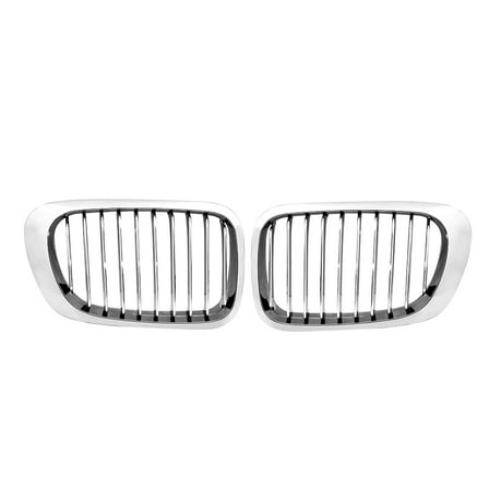 Astra Depot Pair Chrome Front Kidney Grille Grill for BMW E46 Coupe 2-Door 328Ci 330Ci 325Ci 1999-2002 Pre-LCI