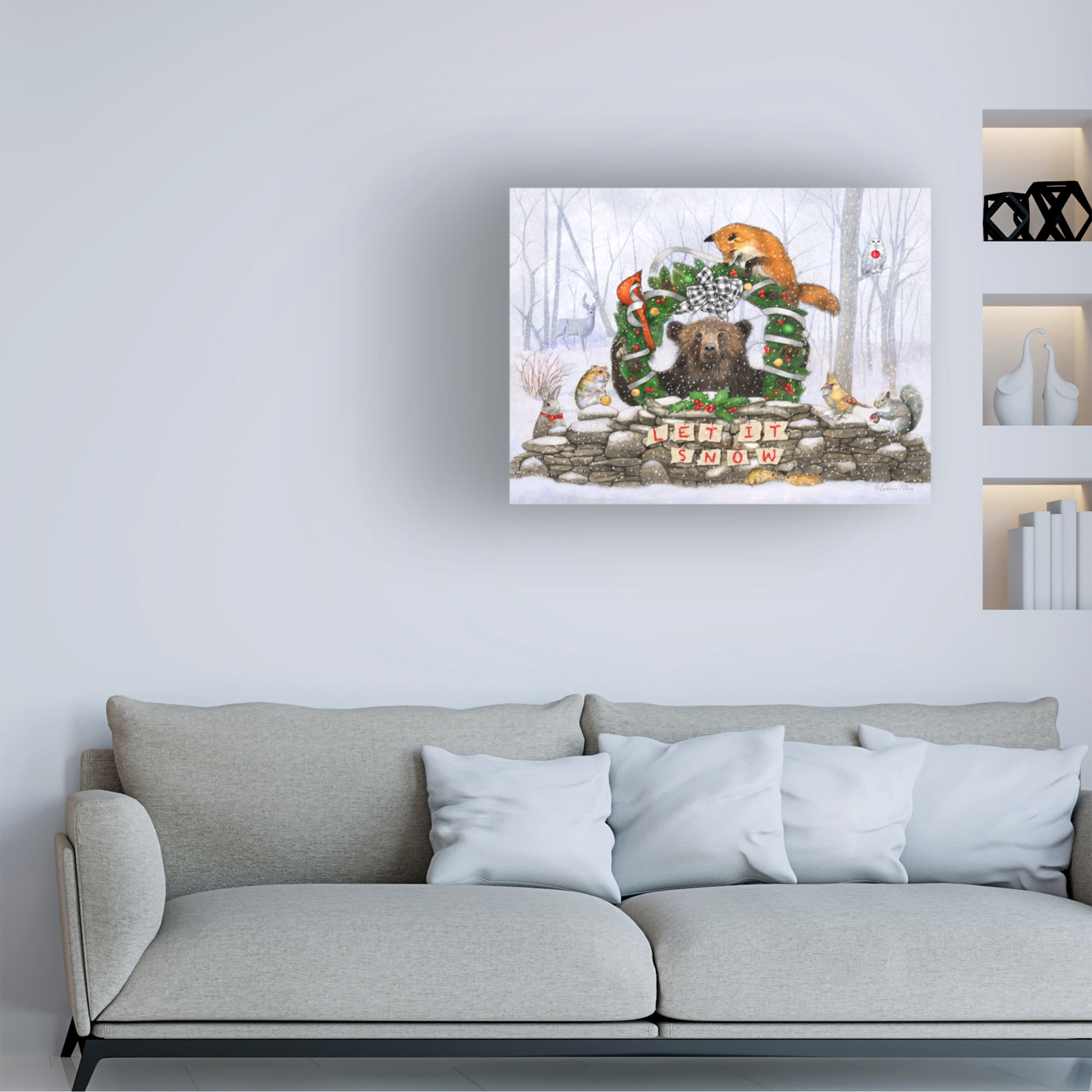Canvas Wall Art - Art and a Little Magic 'Let It Snow' Wall Art for Living Room, Bedroom, or Office Décor by Trademark Fine Art - 47 x 35 Inches