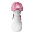 thumbnail image 2 of Wonder Nation Girls Baseball Hat, Red and White Gingham Print Tie Back, 2 of 5