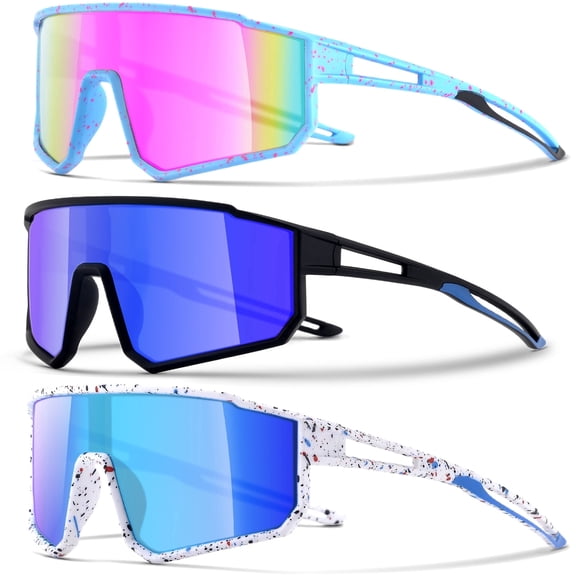 3 Pack Kids Sunglasses for Boys Girls Ages 6-14 - Polarized UV400 Protection Sports Sunglasses for Baseball, Cycling & Outdoor Play
