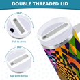 thumbnail image 3 of Yayeee 40oz Stainless Steel Tumbler with Straw and Handle Double-Wall Insulated Travel Water Bottle, Green Wavy Plaid, 3 of 8