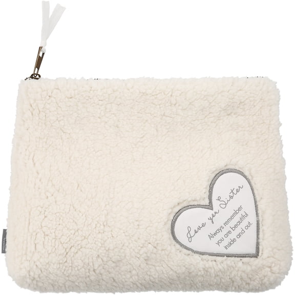 Pavilion Gift Company - Sister - 10" x 8" Sherpa Cosmetic Bag