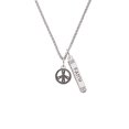 thumbnail image 2 of Delight Jewelry Silvertone Beaded Peace Sign Silvertone Believe Faith Prayer Hope Bar Charm Necklace, 23", 2 of 4