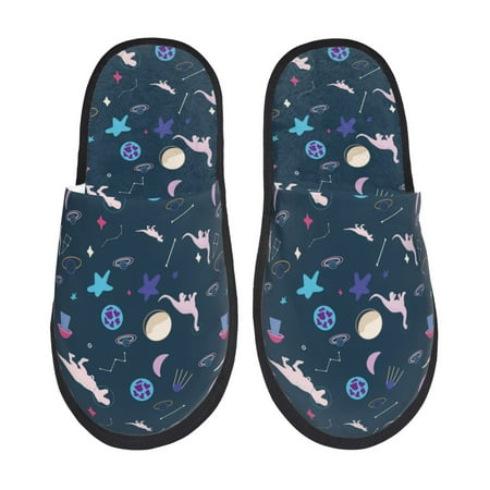 Balery Space Dinosaur Slient Indoor Furry Fleece Comfort House Shoes Soft Non-Slip Home Shoes Cotton slippers House Slippers-- Medium