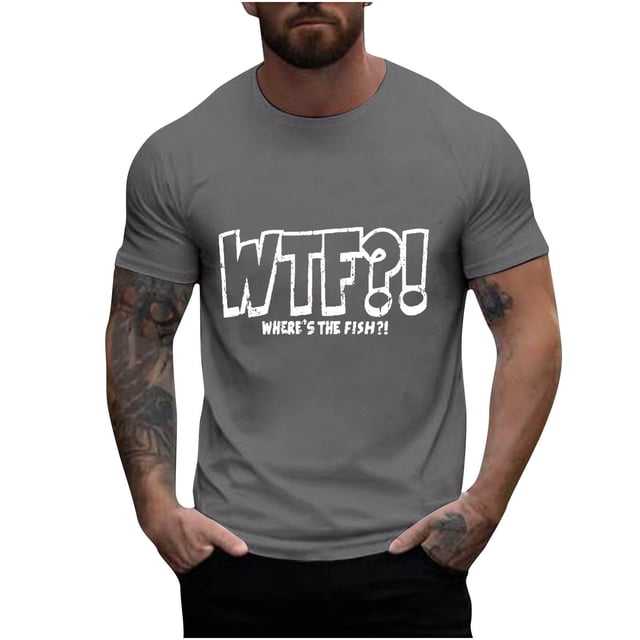 Mangas de Mano para Hombres, Cuello Redondo de Verano Ocio Impreso Superior, Moda Casual Manga Larga Poliéster