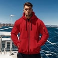 thumbnail image 4 of Migroa Mens Full Zip Hoodie Long Sleeve, Men's Full Zip Long Sleeve Hoodie, Casual Pullover Sweatshirt for Fall Winter, Athletic Top for Gym Running Casual Pullover Sweatshirt Fall Winter Fall Wear,, 4 of 8