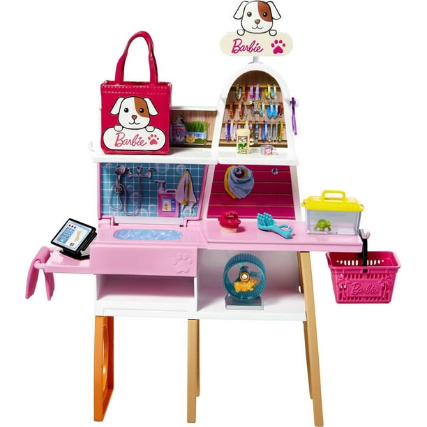 Barbie Doll and Pet Boutique Playset with 4 Pets, 20+ Themed Accessories and Color Change Walmart.com