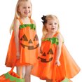 thumbnail image 4 of WEAIXIMIUNG Robes pour Filles Taille 6X-7 Robe Déguisement Enfants Bébés Filles Sans Manches Imprimés Citrouilles Mignonnes Robe en Maille Tenues, 4 of 9