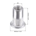 thumbnail image 2 of Unique Bargains Écrous de Rivets M4 en Alliage d'Aluminium Tête Plate Filetée Écrou Argent 50 Pcs, 2 of 5