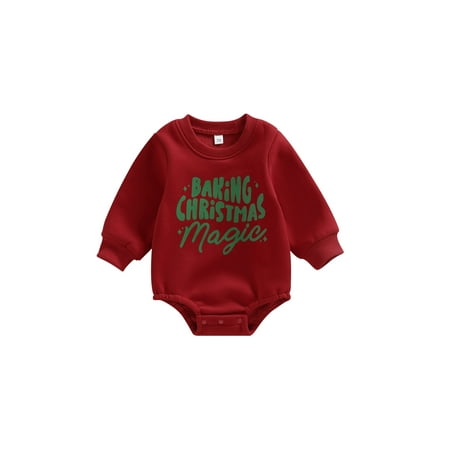 

Peyakidsaa Newborn Baby Boy Girl Christmas Long Sleeve Romper Xmas Cotton Playsuit Clothes