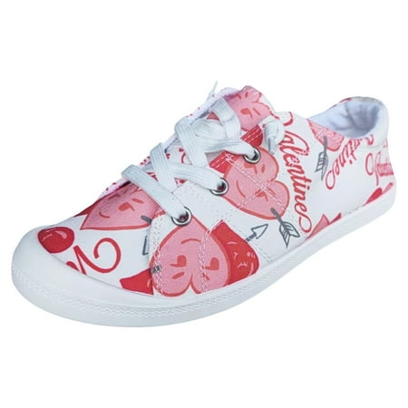 

SZXZYGS Composite Toe Shoes for Women Women Shoes with Fashionable Valentine Day Love Printed Casual Shoes for Women Easter Summer 2024
