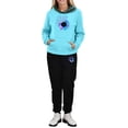 thumbnail image 4 of Sets for Women Clothing Two Piece Long Sleeve Hooded Tops Pants Jogger Hoodie Sweatsuit Casual Graphic Sweatshirt Sweatpant Suit (Sky Blue L), 4 of 6