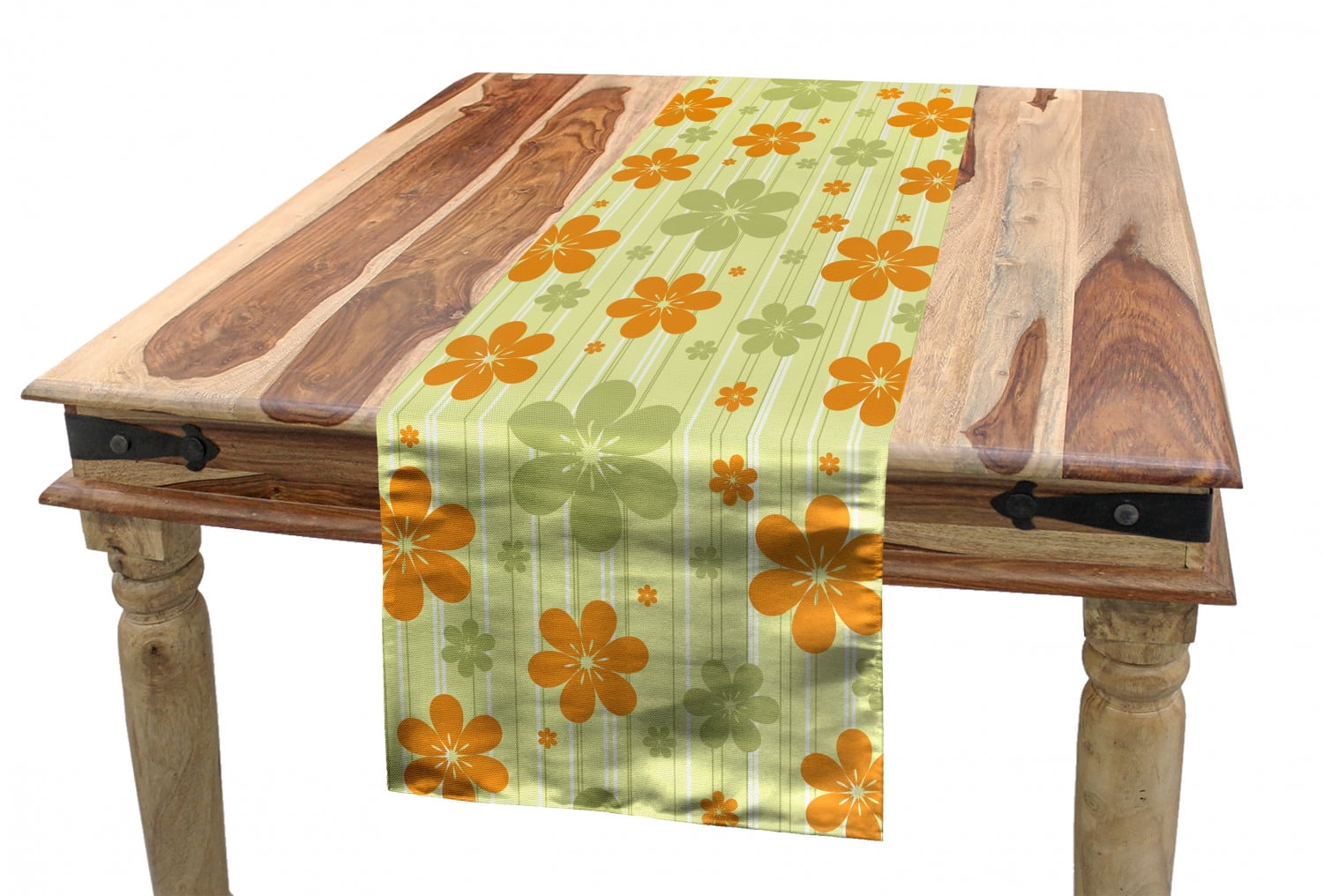 Pale Green Orange 16 X 120 Big Little Flourishing Graphic Flowers Striped Background Retro Natural Art Ambesonne Floral Table Runner Dining Room Kitchen Rectangular Runner Pale Green Orange 16 X 120 Big Little Flourishing Graphic Flowers Striped Background Retro Natural Art Ambesonne Floral Table Runner Dining Room Kitchen Rectangular Runner