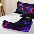 thumbnail image 4 of Homewish Death Skull Quilt Full,Skeleton Halloween Full Bedspread Sets,Red Blue,3 Pieces, 4 of 7