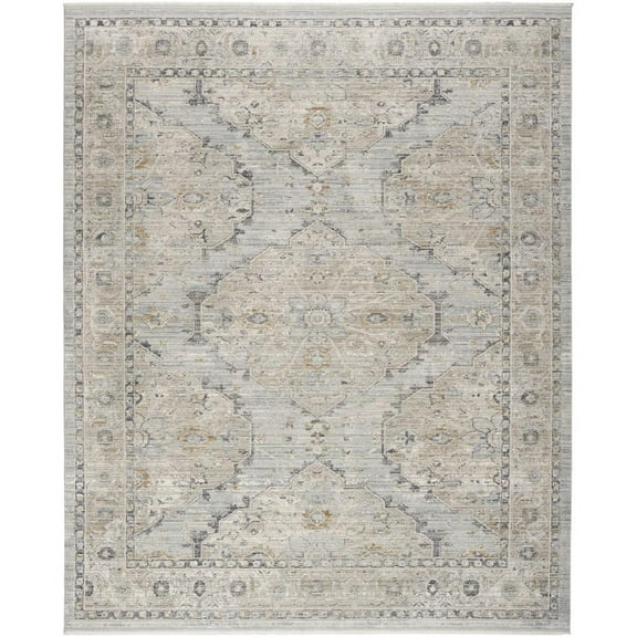 Nourison Nyle Distressed Light Blue 5'3" x 7'10" Area Rug (5x8)