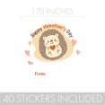 thumbnail image 3 of Pegatinas del día de San Valentín de erizo para niños, pegatinas de animales lindos para San Valentín, pegatinas de San Valentín, 40 unidades, 3 of 5