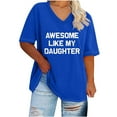 thumbnail image 5 of Camisetas de Verano de las Mujeres de Manga Corta con Cuello en V de Gran Tamaño Camiseta Deportiva Sólida, Base Cómoda Casual, 5 of 5