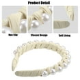 thumbnail image 4 of Unique Bargains 1 Pcs Faux Pearl Braided Tape Headband Fashion Hairband for Women 0.79 Inch Wide Beige, 4 of 7