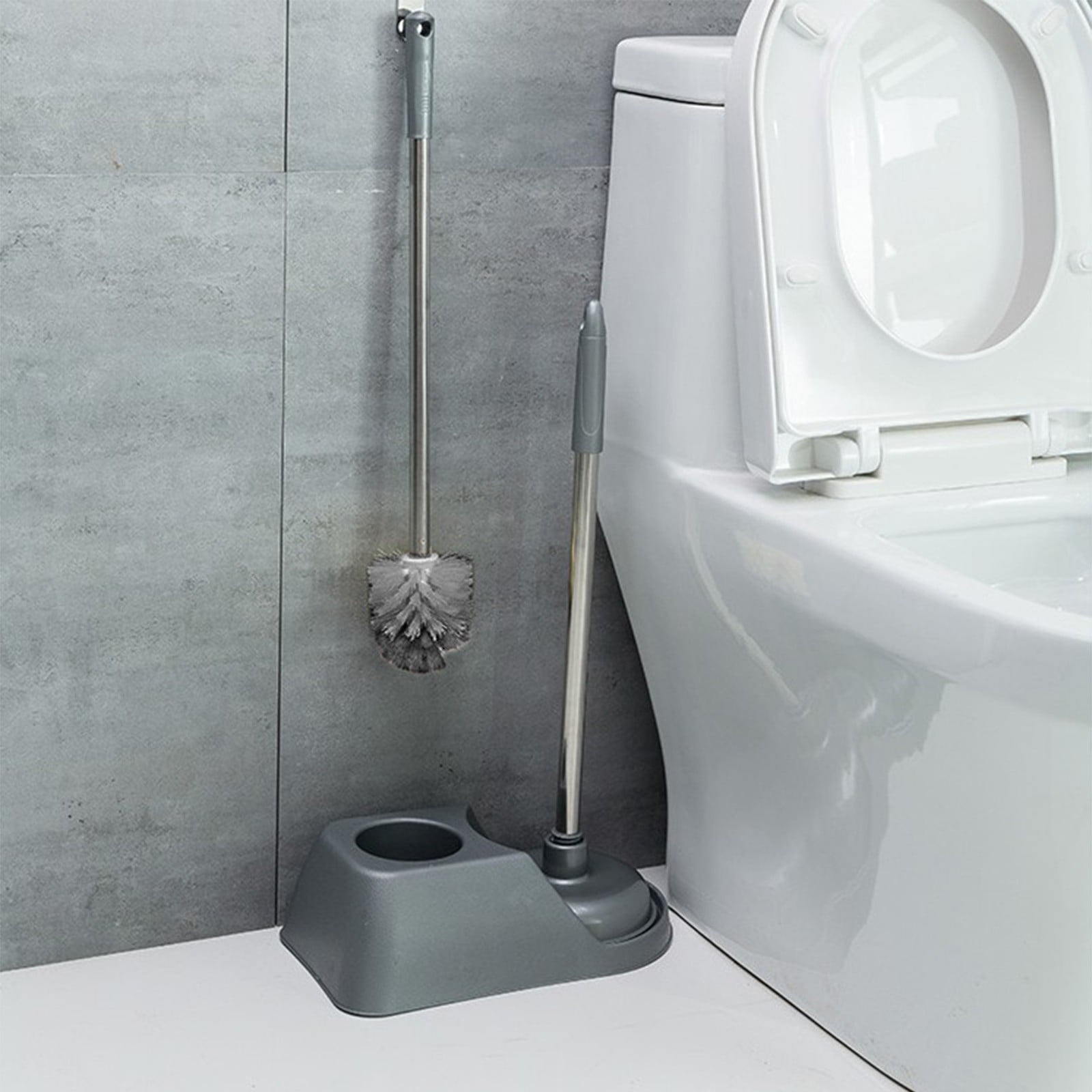 Toilet Brush and Holder Set with Drip Tray | Toilet Bowl Brush & Toilet Bowl Cleaner Brush Combo | Bathroom Cleaning Organizer | Strong Bristles | Easy Maintenance | Xuniizn