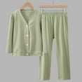 thumbnail image 5 of Miluxas Kids Cotton Clothes Set,Button Down Top and Pants Long Sleeve Soft Comfortable Cloth Sets Green 9 Years, 5 of 6