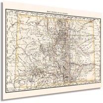 HISTORIX 1879 Colorado State Map Poster Wall Art Print, 18 x 24 Inch