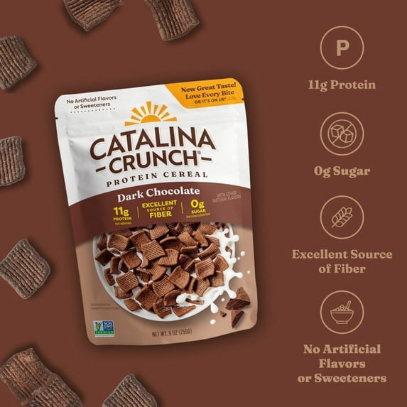 Catalina Crunch Protein Cereal, Dark Chocolate 9 oz(pack of 2)