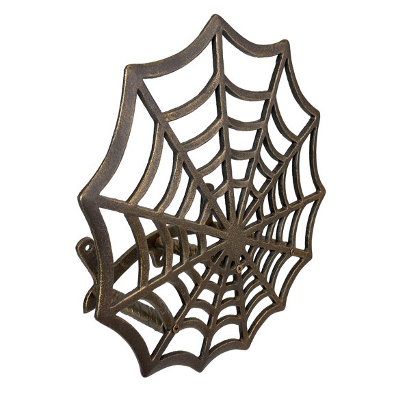 Zeckos Cast Iron Spider Web XL Hose Holder, Bronze, Outdoor Wall Mount
