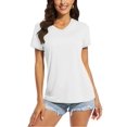 thumbnail image 1 of OUSITAID UPF 50+ T-shirts d'Été à Manches Courtes Col en V T-shirts de Protection Solaire pour Femmes Séchage Rapide Randonnée Course Hauts, 1 of 7