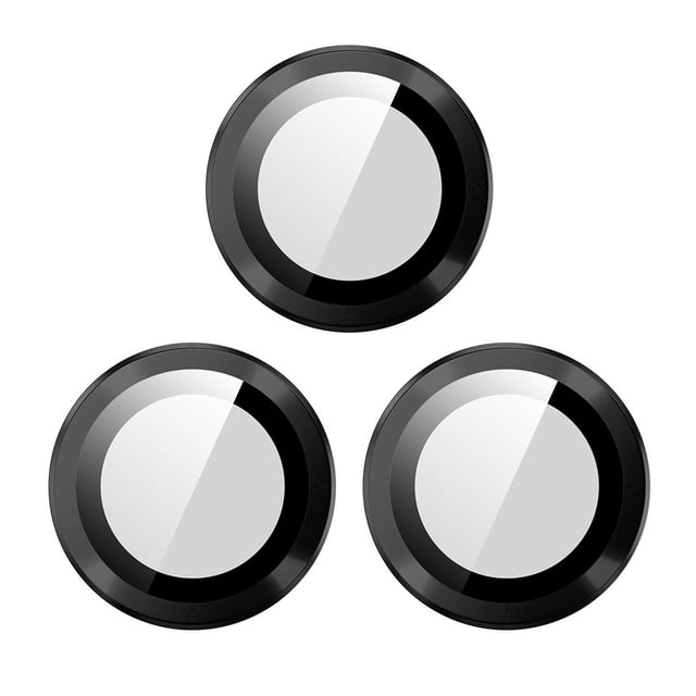 Vidrio Templado Vidrio Templado Estuche de lente de cámara de vidrio templado HD de 3 piezas para iPhone 14 Pro / 14 Pro Max (negro)