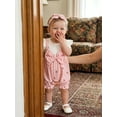 thumbnail image 4 of Loicainy Baby Toddler Girl Summer Romper 3 6 9 12 18 Months Cute Cherry Printed Short Sleeve Jumpsuit with Headband, 4 of 9