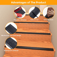 thumbnail image 2 of Vinyl Stair Nosing, 7Ft Self Adhesive Stair Edge Protector Stair Treads Non Slip, Children Old People Anti-Slip Stair Step Rubber Strips, Stair Edge Molding, Outdoor & Indoor Waterproof Black, 2 of 4