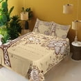 thumbnail image 4 of Ambesonne Eiffel Tower Fitted & Top Sheet Set with Shams, Love in Paris Flowers, Beige Chocolate, 4 of 8