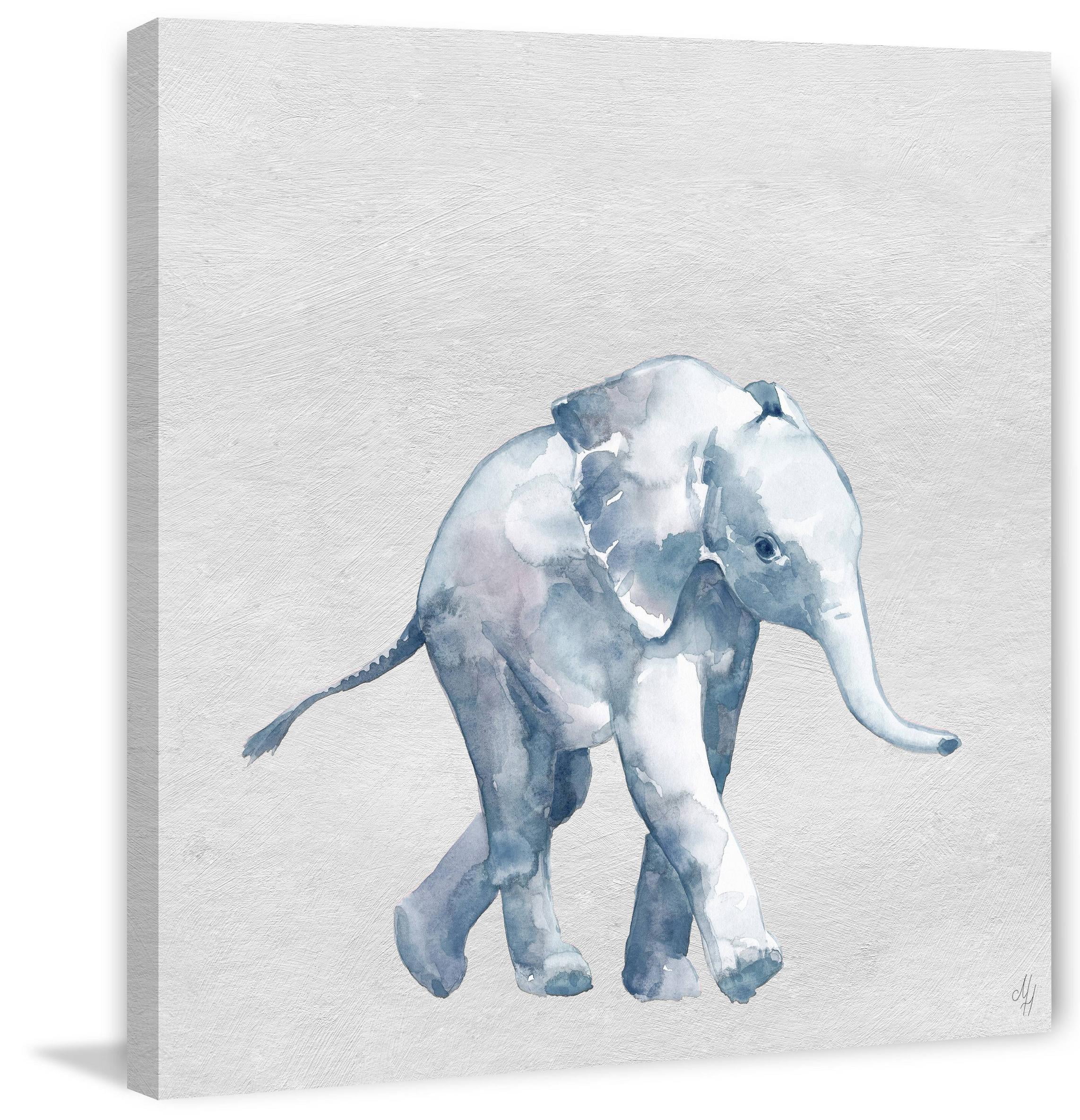 Marmont Hill Quiet Elephant Ii Canvas Wall Art Walmart Com Walmart Com
