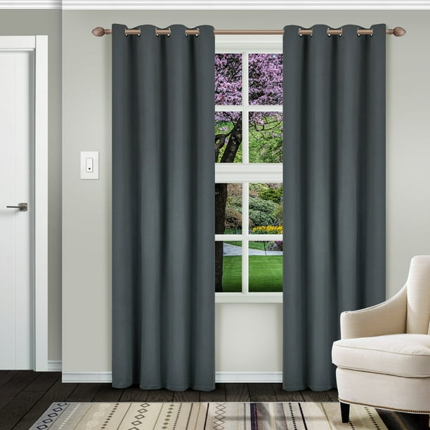 Impressions Reagan Solid Blackout Curtain Set with Grommet Header