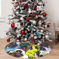 thumbnail image 5 of Sikiie Colorful Pug 30-48 inches {designName} Print Christmas Tree Skirt Snowman Xmas Tree Skirt with Edge Christmas Decorations for Holiday Party-30", 5 of 7