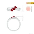 thumbnail image 6 of ANGARA Natural Oval Ruby Three Stone Bypass Ring with Diamonds in 14K White Gold for Women (Size-4x3mm) | July Birthstone, Birthday, Anniversary, Jewelry Gift for Women | Natural Ruby Ring, 6 of 10